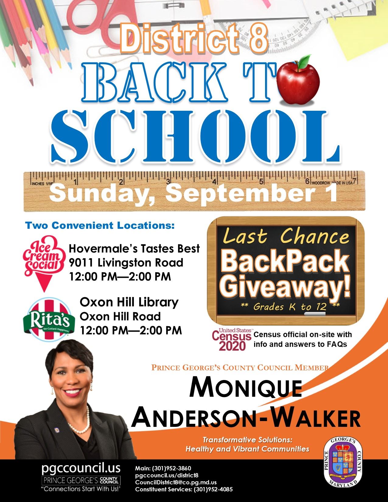 D8 Last Chance Backpack Giveaway Flyer